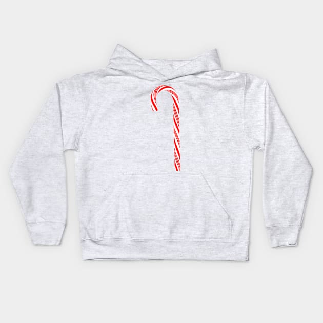 Red and White Christmas Candy Cane Kids Hoodie by Art by Deborah Camp